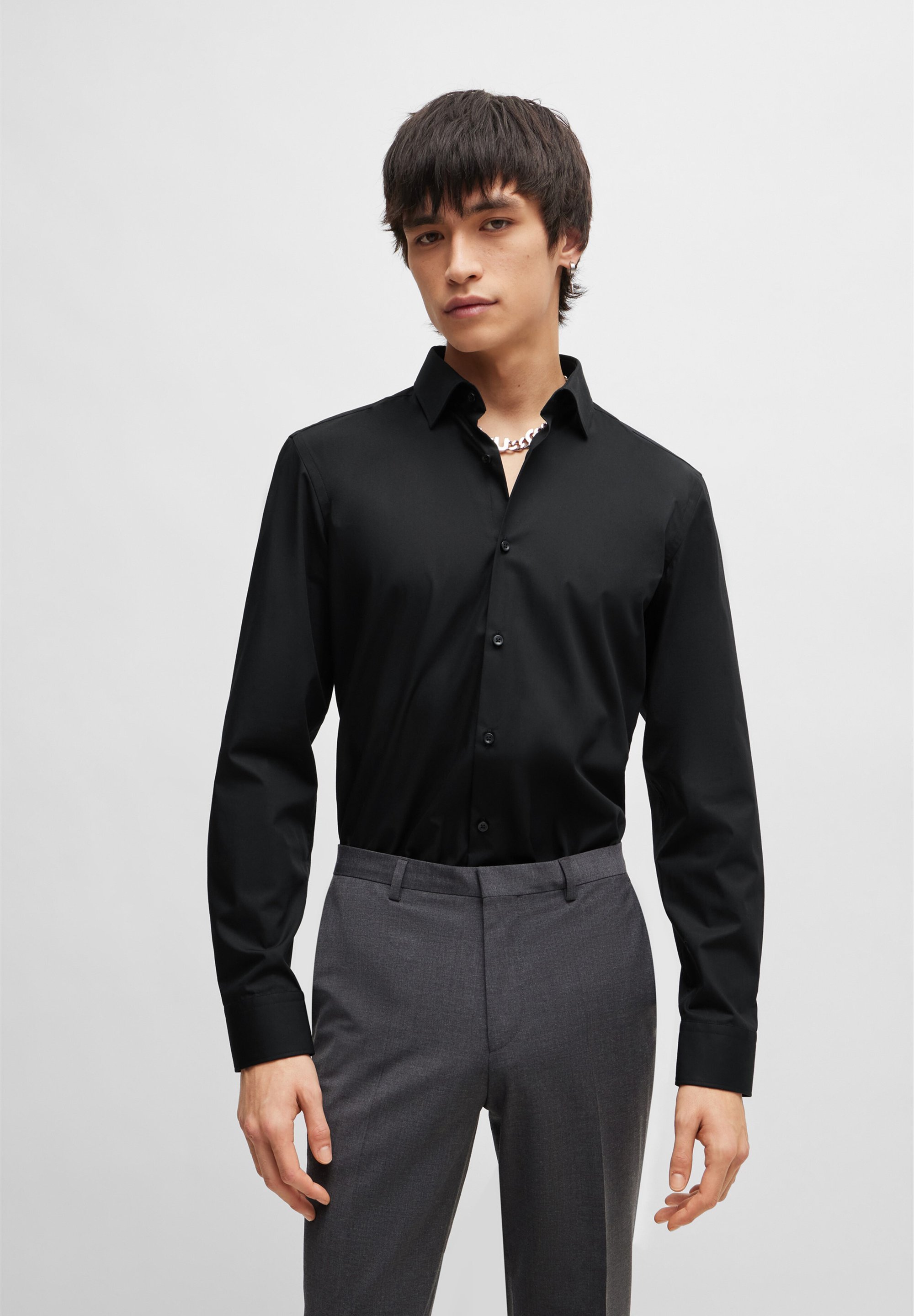 Camicia Uomo HUGO Kenno – Colletto Kent In Poliammide Ed Elastan - 4