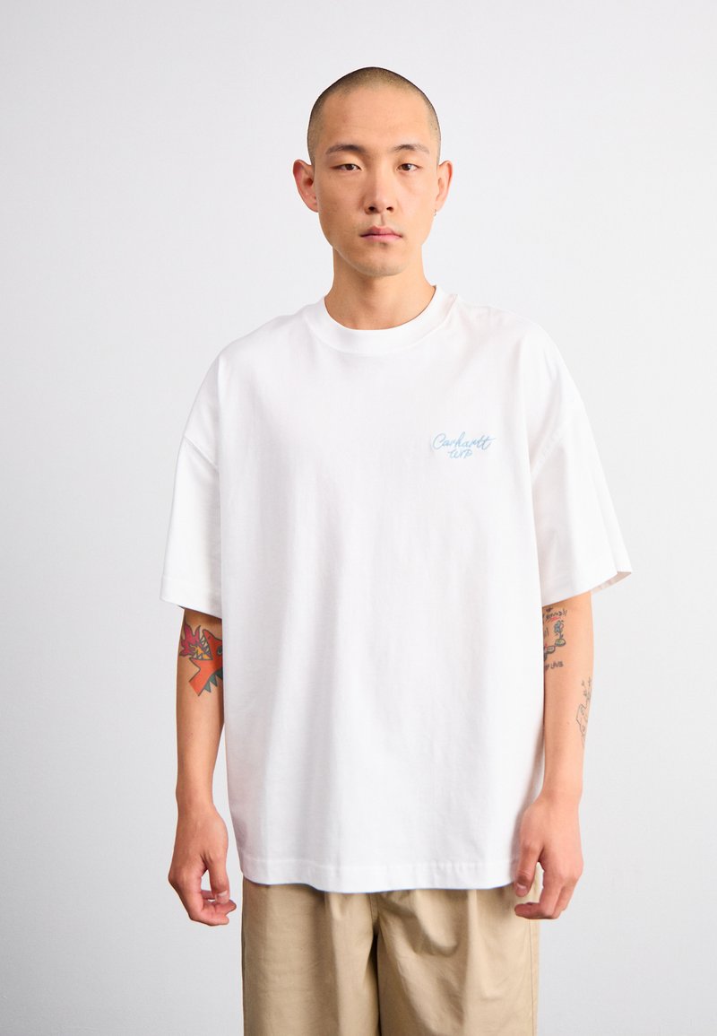 Carhartt WIP SIGNATURE SCRIPT - Osnovna majica kratkih rukava - white/dusty ice