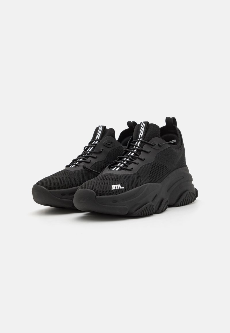 Steve Madden Fenta Sneaker Uomo In Tessuto Nero - Scarpe Basse Alla Moda, Suola In Gomma, Taglia 44 EU