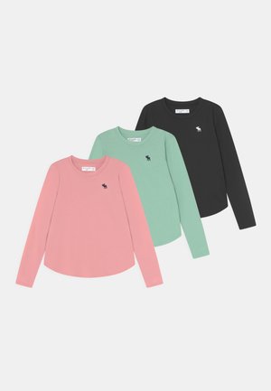 CURVE HEM 3 PACK - Top s dlouhým rukávem - anthracite/blush/grayed jade