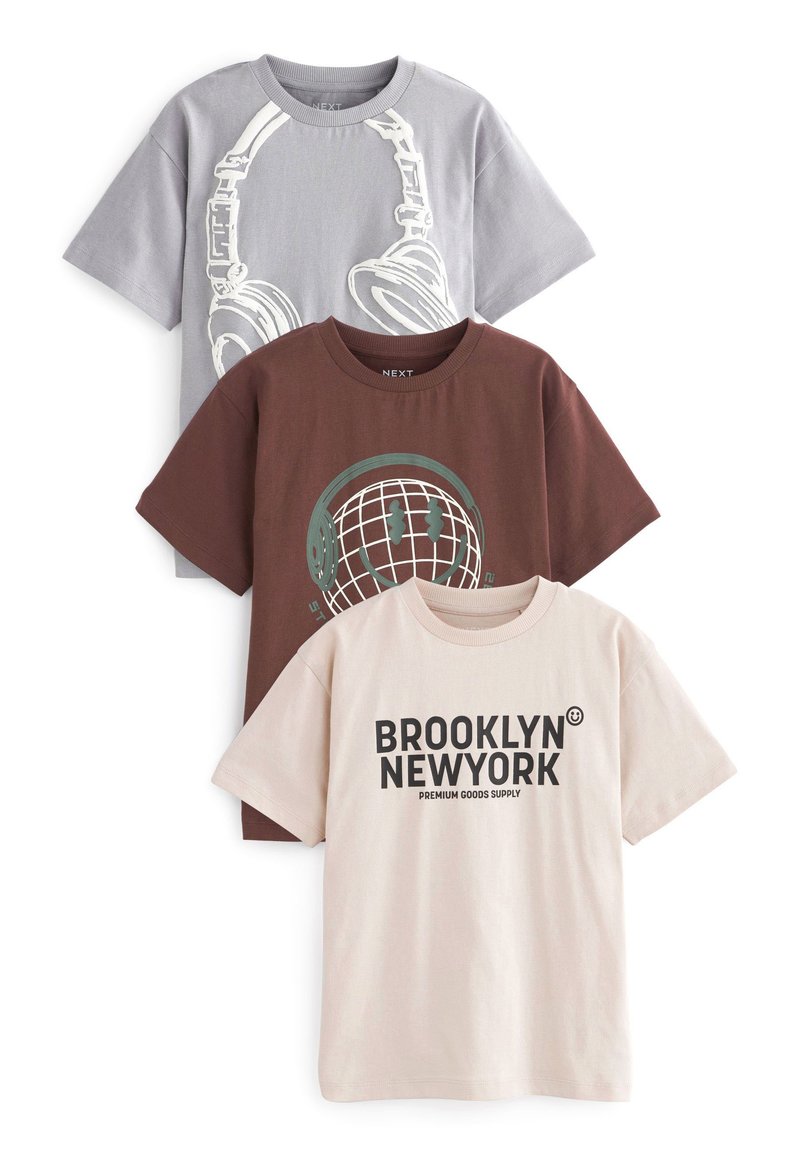 Next SHORT SLEEVE GRAPHIC 3 PACK STANDARD - Triko s potiskem - multi skate
