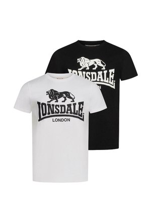NORMALE PASSFORM TWO PACK KELSO - Print T-shirt - black white