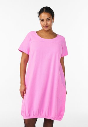 Obleka iz džersija - wild orchid