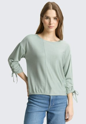 STRUCTURED STRIPE - Longsleeve - small tonal matchagreen stripe