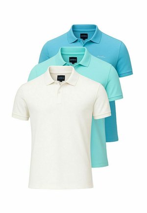 SET OF 3 - POSS - Poloshirts - turquoise, blue, off white