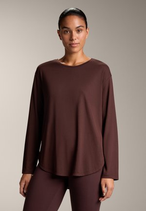 WITH BACK PLEAT - Top s dlhým rukávom - brown