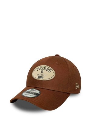 Brown Detroit Tigers baseball cap with adjustable strap and logo patch on front, featuring team name and established year 1901.