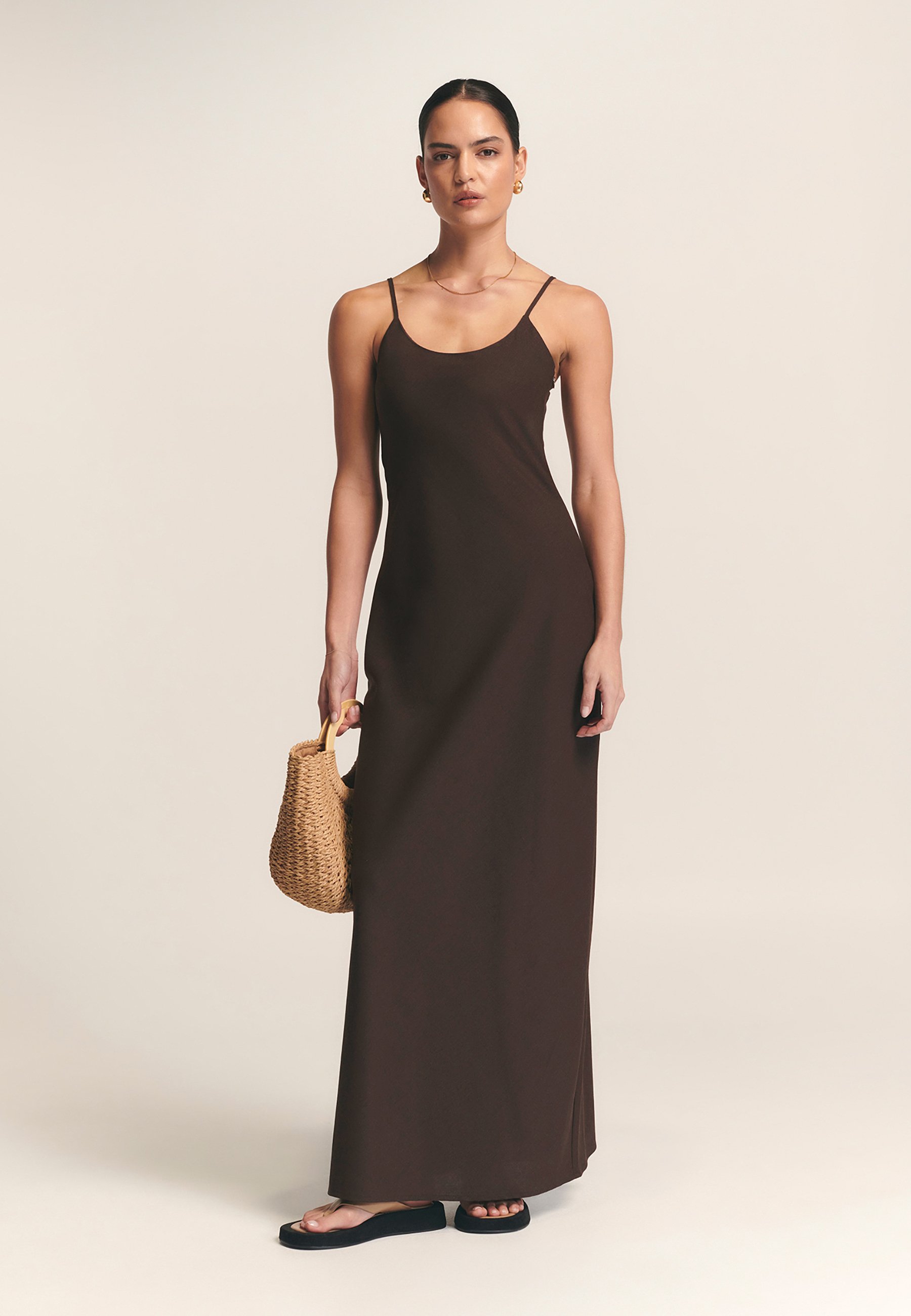 brown slip maxi dress Corset Shapewear Mermaid Maxi Dress | Built-In Support main image 0