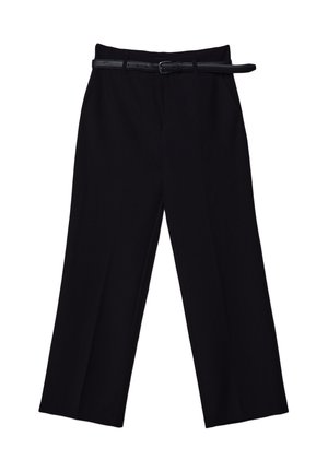 Stradivarius, FLOWING STRAIGHT-LEG SMART TROUSERS WITH BELT - Pantalon classique - black