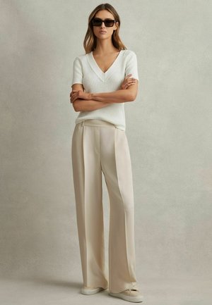 EDEN HALF ELASTICATED WIDE LEG - Hlače - cream