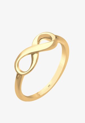 Inel din aur cu un design de infinit, având o suprafață netedă și polisată, cu margini rotunjite. Minimalist și elegant, cu un finisaj strălucitor.