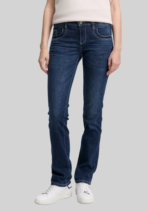 TOM TAILOR, TTALEXA STRAIGHT FIT - Slim fit jeans - dark stone wash denim