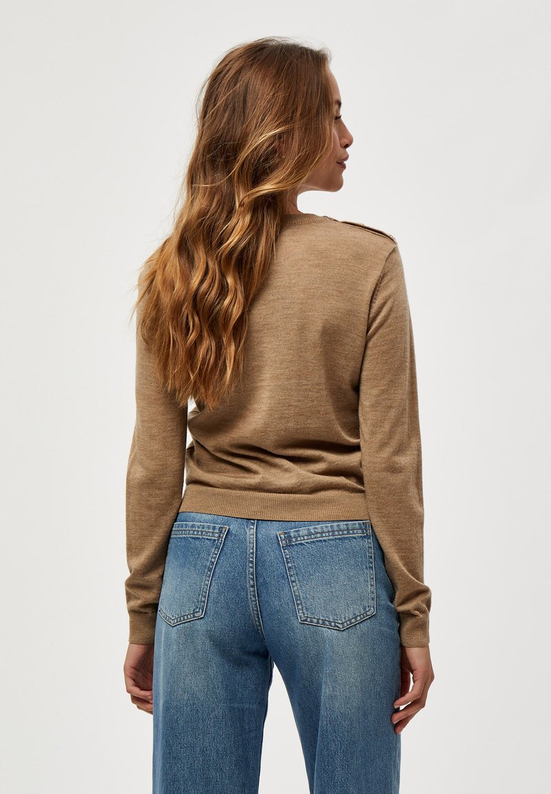 Damen Strickjacken | Minus GABI Strickpullover almond melange/camel - VI34439 Damen Strickjacken | Minus GABI Strickpullover almond melange/camel - VI34439