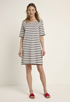 STREIFEN - Jumper dress - creme  midnight