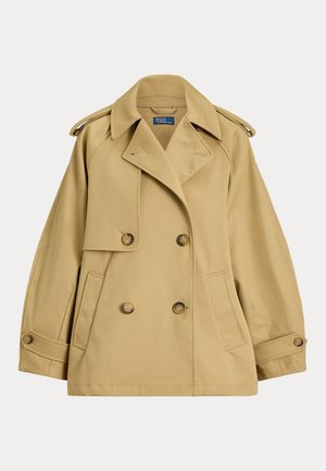 COTTON TWILL BALLOON TRENCH COAT - Letná bunda - khaki