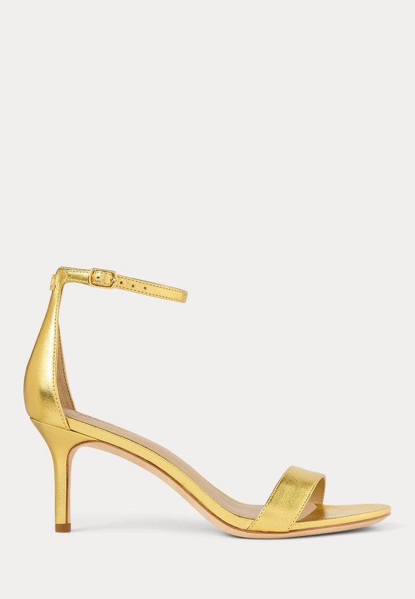 ALLIE MID-HEEL METALLIC LEATHER SANDAL - Classic heels - modern gold