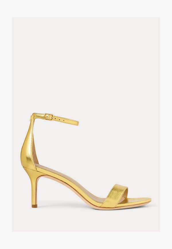ALLIE MID-HEEL METALLIC LEATHER SANDAL - Classic heels - modern gold