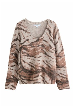 TALL FIT - SCOOP NECK - Pulóver - brown zebra