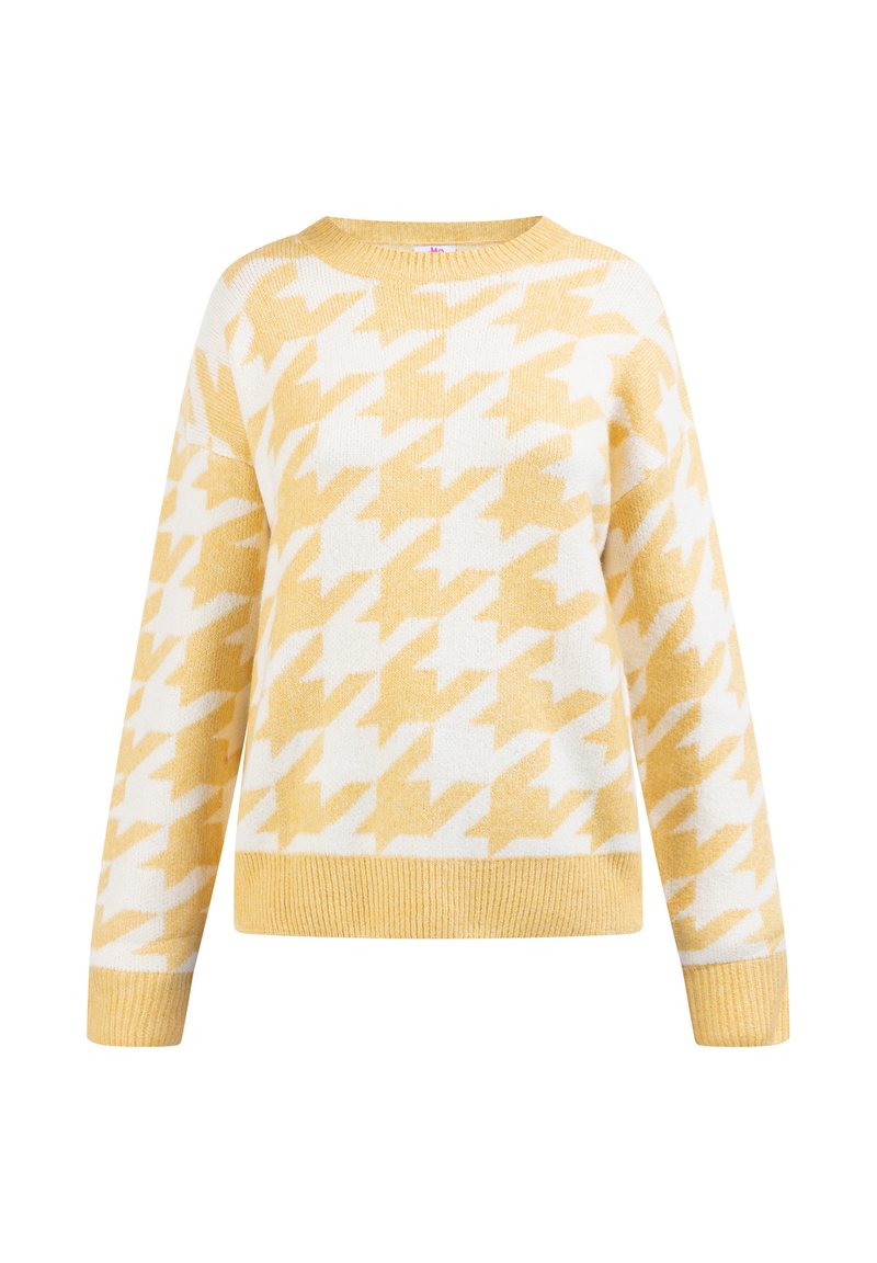 myMo Strickpullover gelb/wollweiss/gelb Zalando