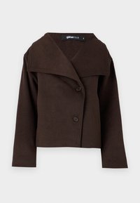 FUNNEL NECK JACKET - Kurzmantel - dark brown