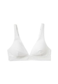 Witte zachte beha met verstelbare bandjes en elastische band, voorzien van het reliëflogo "United Colors of Benetton".