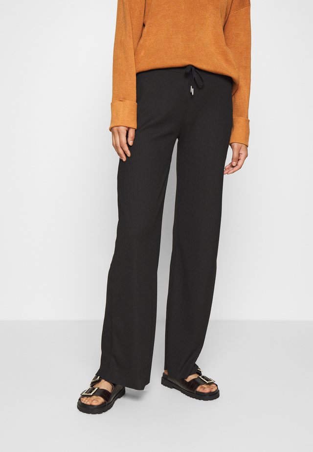 DRAWSTRING PANTS - Trousers - black