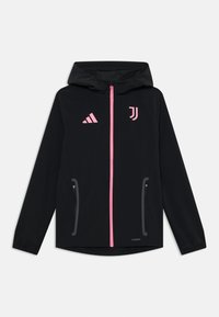 adidas Performance JUVENTUS COMPETITION TECH TRAVEL JACKET KIDS UNISEX - Majica s kapuljačom i patentnim zatvaračem - black/bliss pink