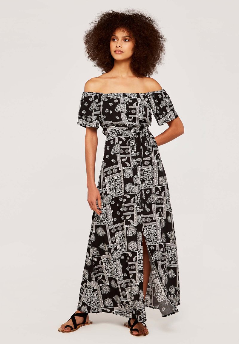 Apricot PATCHWORK BARDOT Maxijurk black/zwart Zalando.be