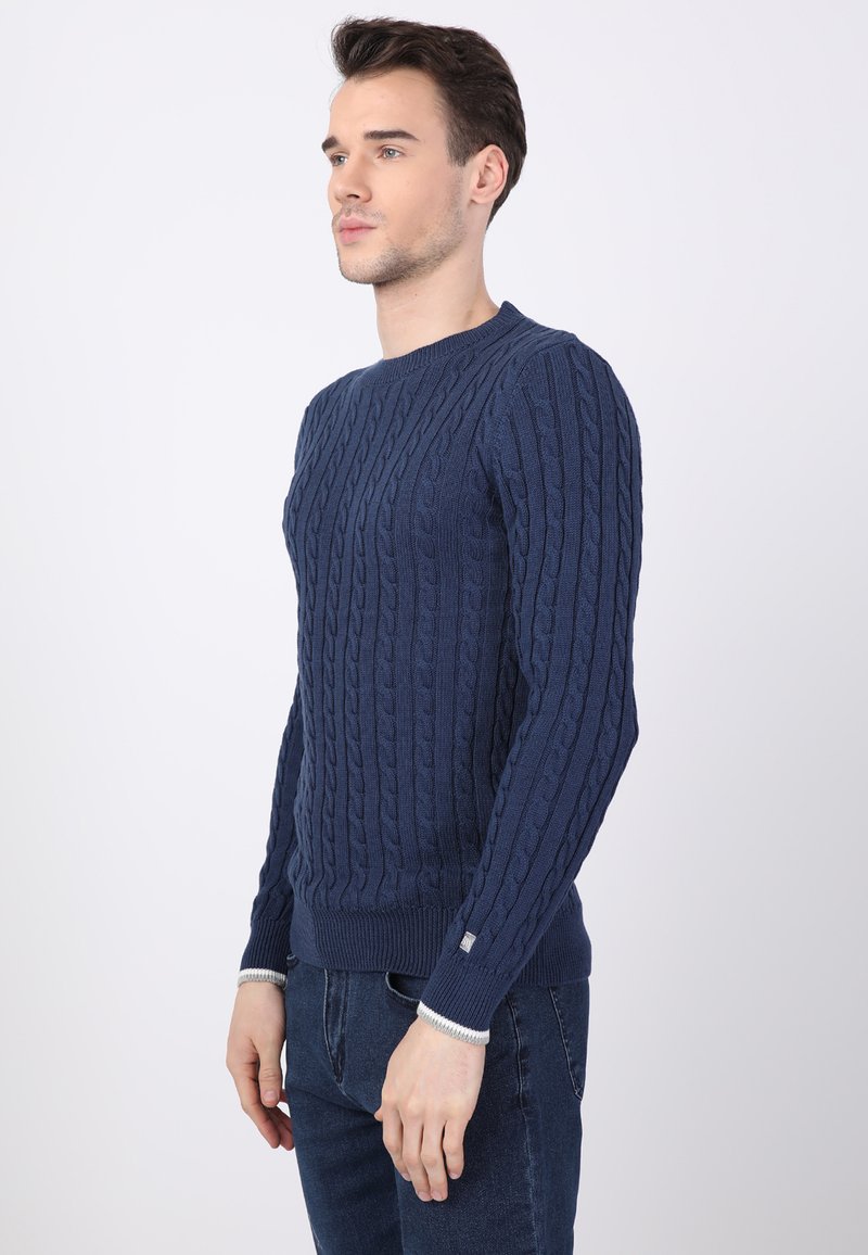 Herren Strickjacken | Basics and More Strickpullover indigo/blau - XP75199 Herren Strickjacken | Basics and More Strickpullover indigo/blau - XP75199