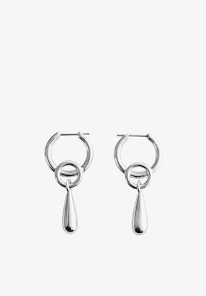 & OTHER STORIES, & OTHER STORIES PENDANT HOOP EARRINGS - Oorbellen - silver-coloured
