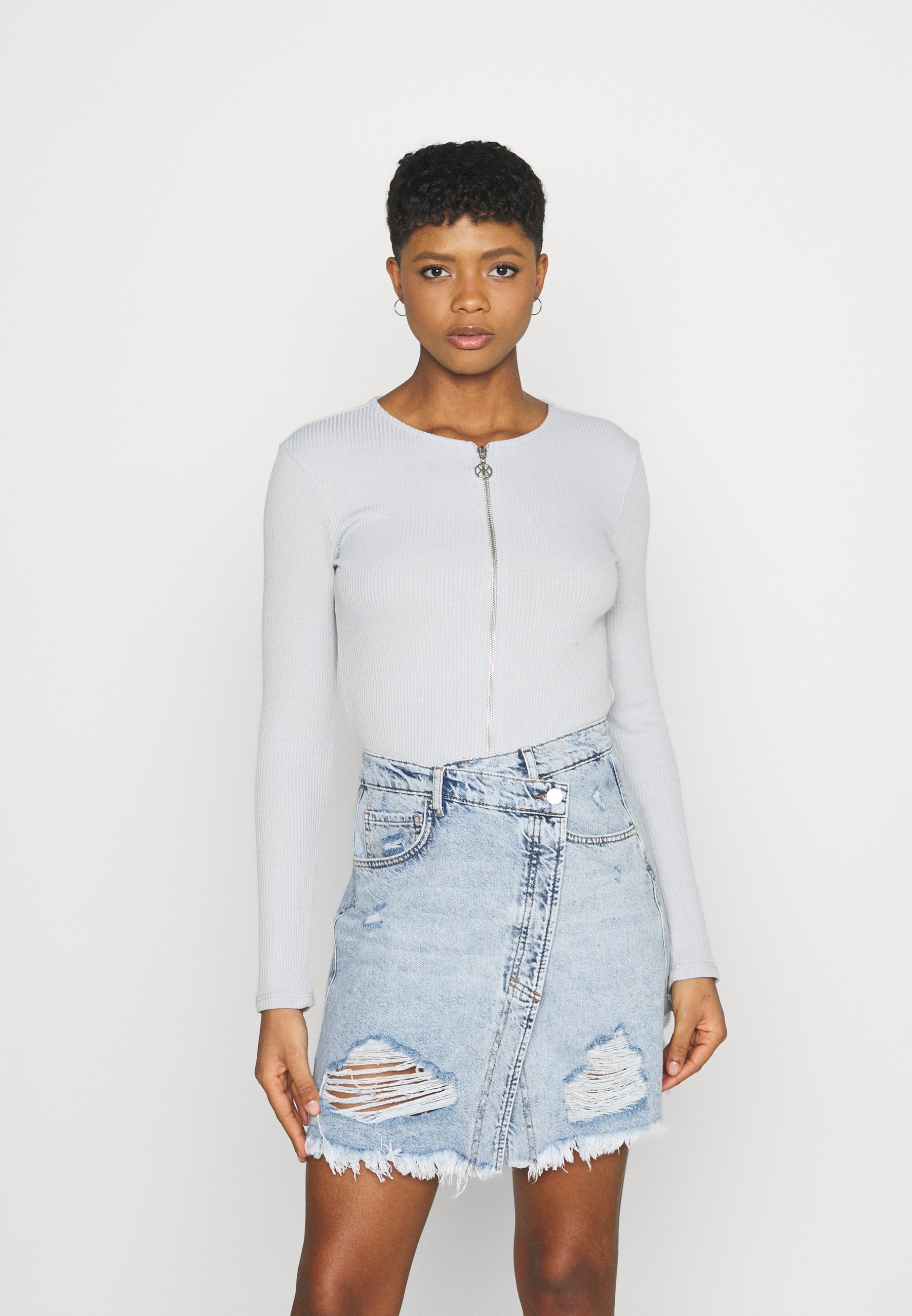 double zipper cardigan