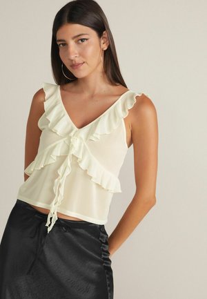 RUFFLE REGULAR FIT - Tops - ecru