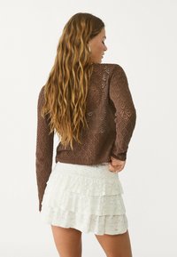 Stradivarius FLOWING  - A-linjainen hame - beige