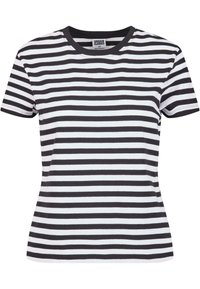 REGULAR STRIPED TEE - Tričko s potlačou - white black