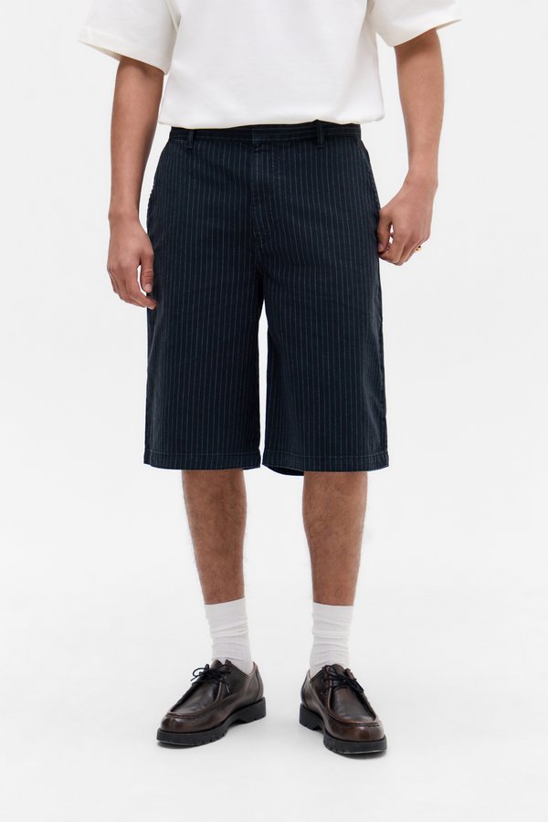 STRIPED WORKER - Jeans Shorts