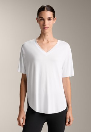 OYSHO SOFT TOUCH V-NECK - Tricou basic - white