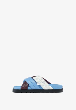 MCM KREUZSANDALEN AUS LAMMLEDER MIT MONOGRAMM-PRINT UNISEX - Ciabattine - purple