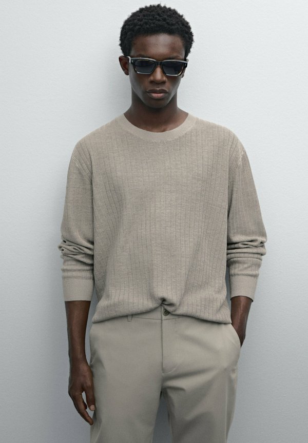 Strickpullover - mottled beige