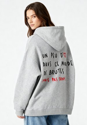 EMBROIDERY HEAYVWEIGHT UNISEX - Felpa con cappuccio - mottled grey
