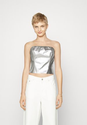 Gina Tricot TUBE - Débardeur - silver-coloured