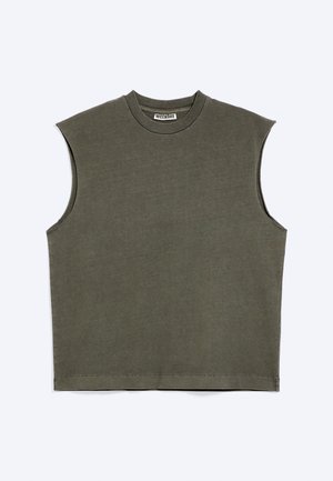 Weekday, SQUARE TANK - Débardeur - khaki green wash