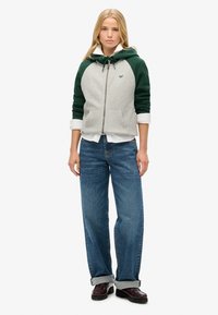 Superdry & Co ESSENTIAL BASEBALL  - Sudadera con cremallera - enamel green athletic grey mrl
