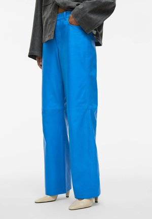 MID-WAIST - Kožne hlače - directoire blue