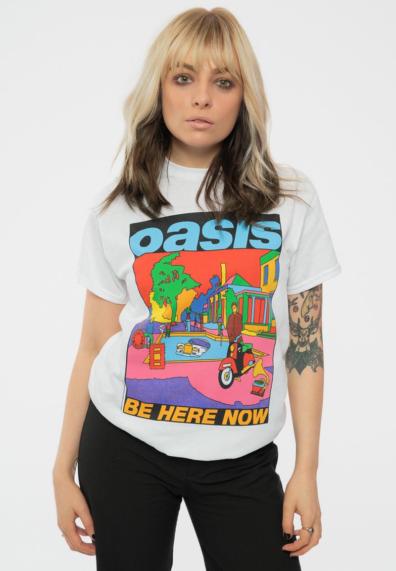 Paradiso Clothing BE HERE NOW ILLUSTRATION - Print T-shirt - white