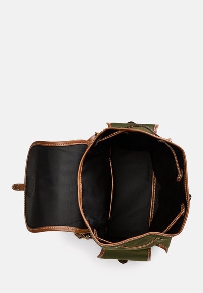 Polo Ralph Lauren LEATHER TRIM TWILL BELLPORT BACKPACK - Σακίδιο πλάτης - company olive