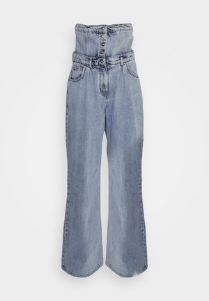 FLAP DETAILED TROUSERS - Wide leg - light blue