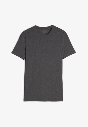 Korte mouwen T-shirt in donkergrijs, gemaakt van een zachte katoenmix. Heeft een klassieke ronde halslijn en een rechte snit zonder versieringen.