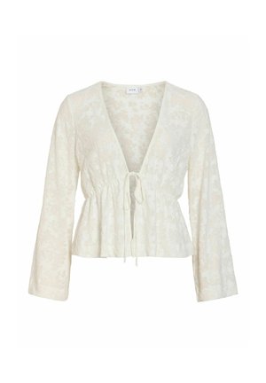 VILA, CARDIGAN VICAPERA TIE FRONT - Gilet - snow white