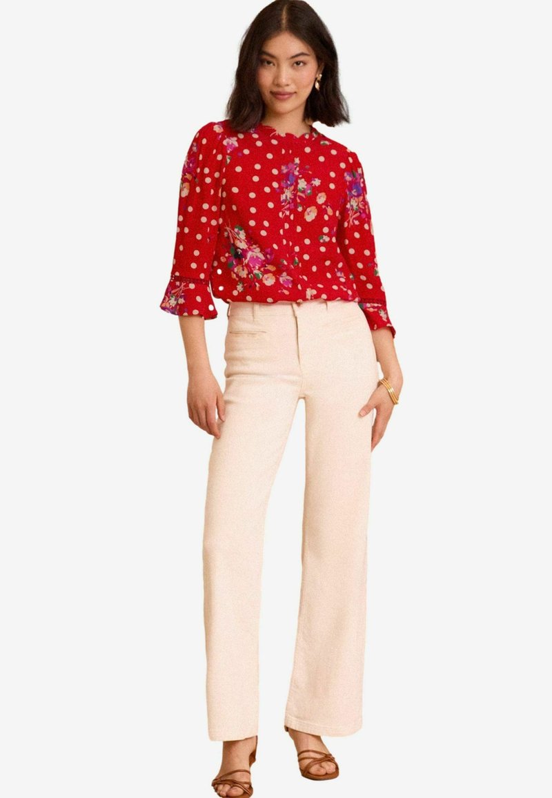 Love & Roses SCALLOP PINTUCK FLUTE SLEEVE  - REGULAR FIT - Camicetta - red floral