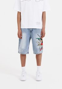 Ed Hardy TRUE TILL DEATH - Farkkushortsit - bleach